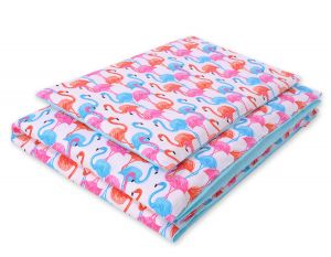 Dwustronna pościel dla dzieci 2-częściowa bawełniana 140x200 Junior -flamingi